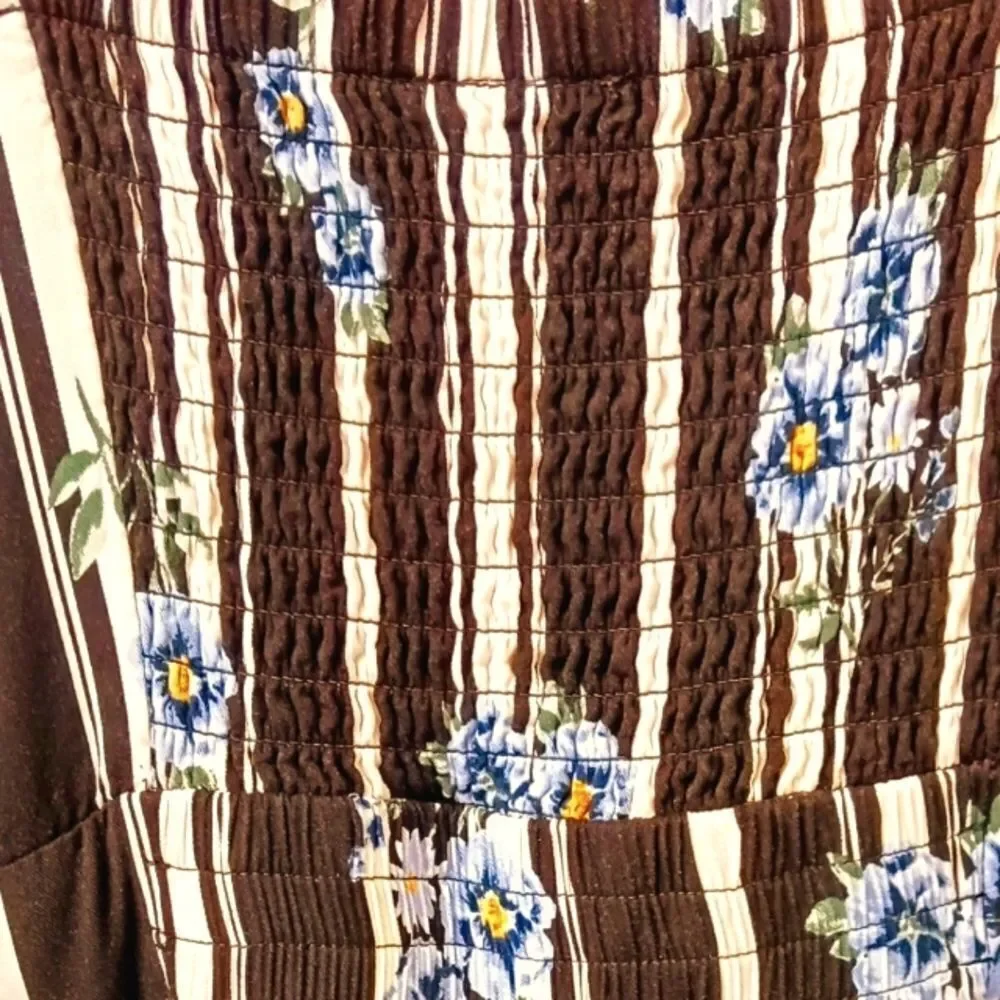 TORRID 2X Striped Floral Challis Culotte Summer Jumpsuit NWOT - Picture 9 of 13